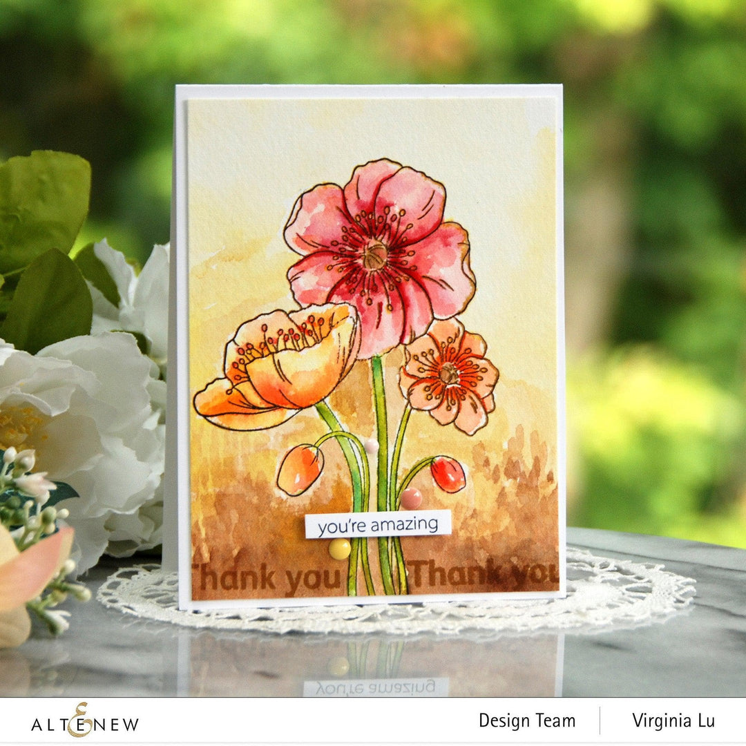 PMA Industries, Inc. Clear Stamps Paint-A-Flower: Iceland Poppies Outline Stamp Set