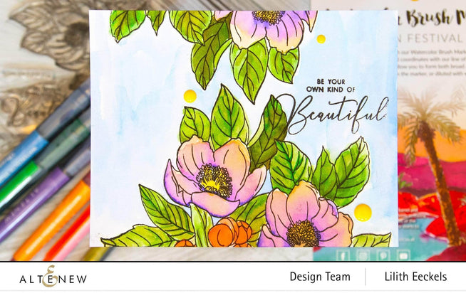 Photocentric Clear Stamps Paint-A-Flower: Paeonia Japonica Outline Stamp Set