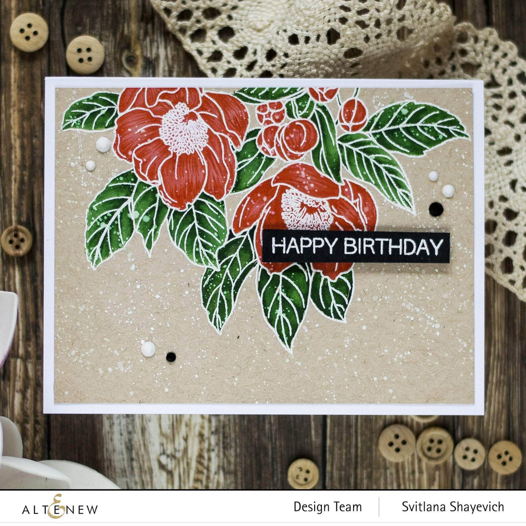 Photocentric Clear Stamps Paint-A-Flower: Paeonia Japonica Outline Stamp Set