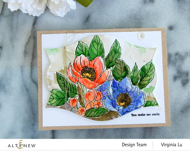 Photocentric Clear Stamps Paint-A-Flower: Paeonia Japonica Outline Stamp Set
