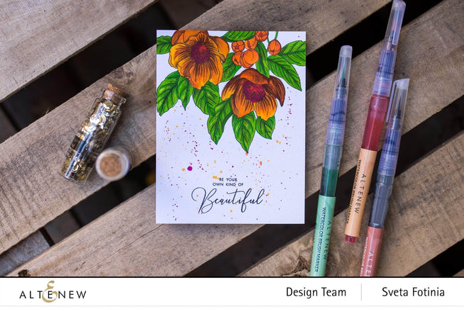 Photocentric Clear Stamps Paint-A-Flower: Paeonia Japonica Outline Stamp Set