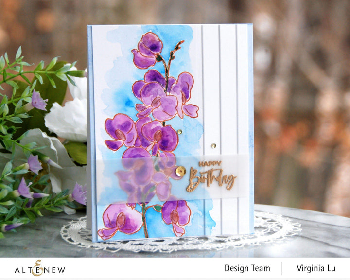 Photocentric Clear Stamps Paint-A-Flower: Sweet Pea Outline Stamp Set