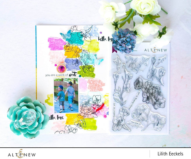 Photocentric Clear Stamps Pen Sketched Flowers Stamp Set