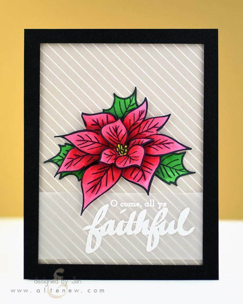 Photocentric Clear Stamps Poinsettia & Pine Stamp Set