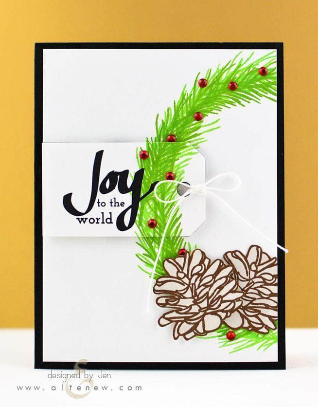 Photocentric Clear Stamps Poinsettia & Pine Stamp Set
