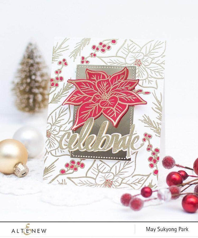 Photocentric Clear Stamps Poinsettia & Pine Stamp Set