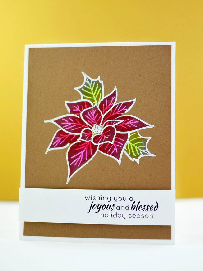 Photocentric Clear Stamps Poinsettia & Pine Stamp Set