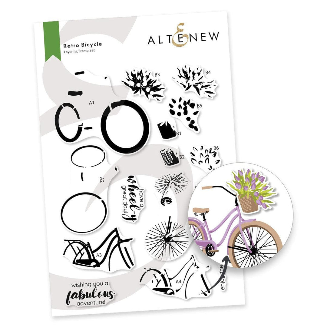Photocentric Clear Stamps Retro Bicycle Stamp Set