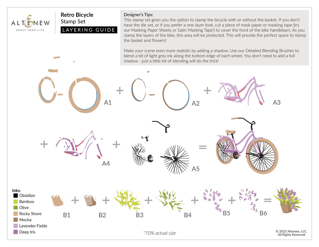 Photocentric Clear Stamps Retro Bicycle Stamp Set