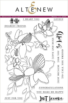 Photocentric Clear Stamps Sketchy Floral Stamp Set