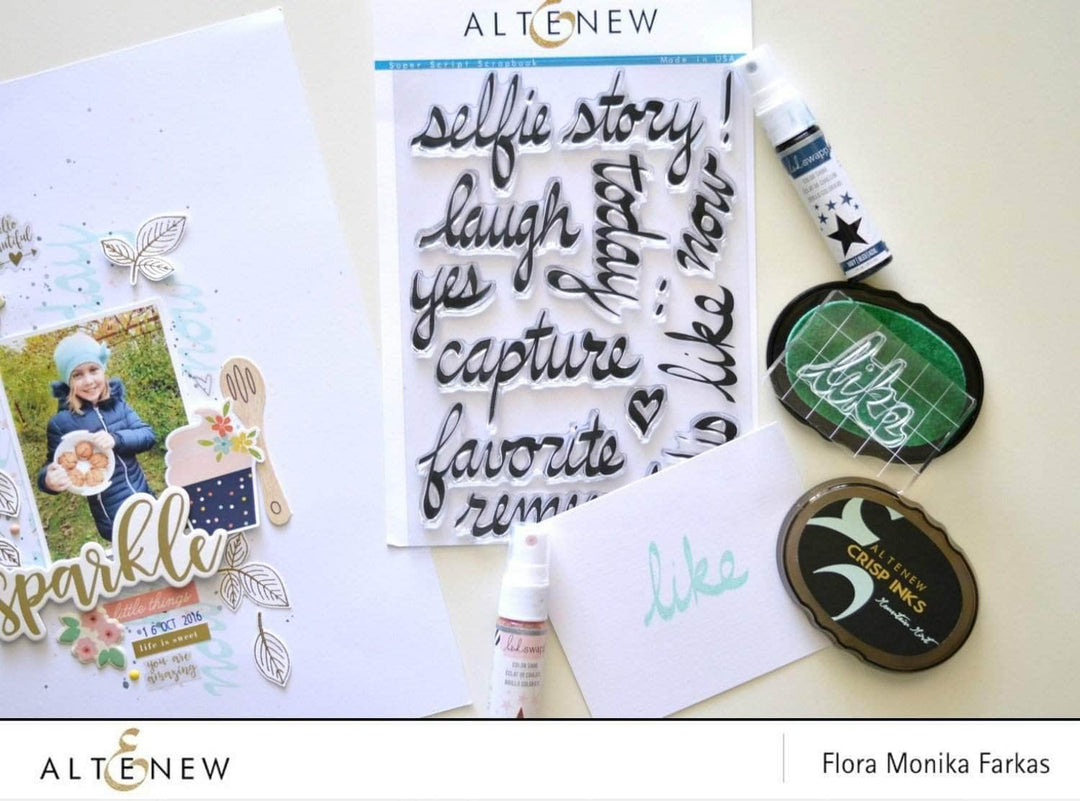 Photocentric Clear Stamps Super Script Scrapbook Stamp Set