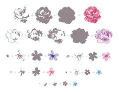 Photocentric Clear Stamps Vintage Flowers Stamp Set