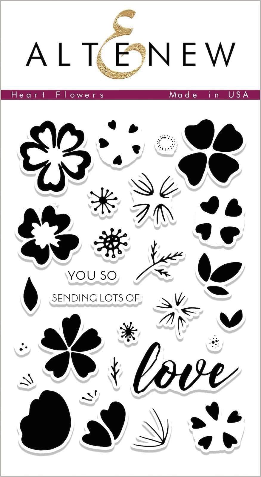 Photocentric Clear Stamps Heart Flowers Stamp Set