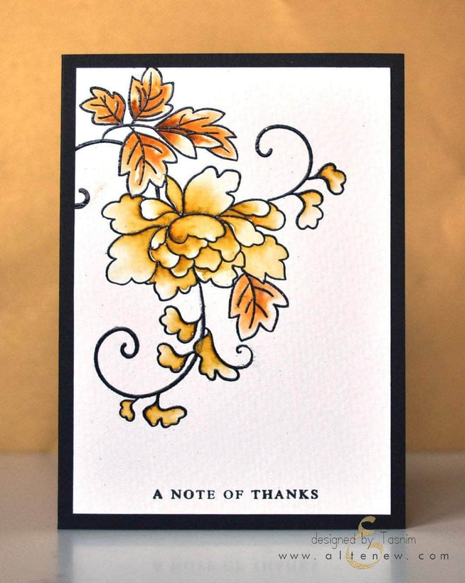 Photocentric Clear Stamps Peony Scrolls Stamp Set