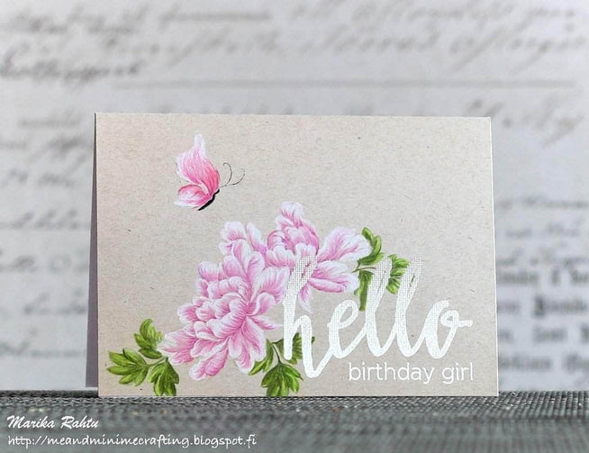Photocentric Clear Stamps Peony Scrolls Stamp Set