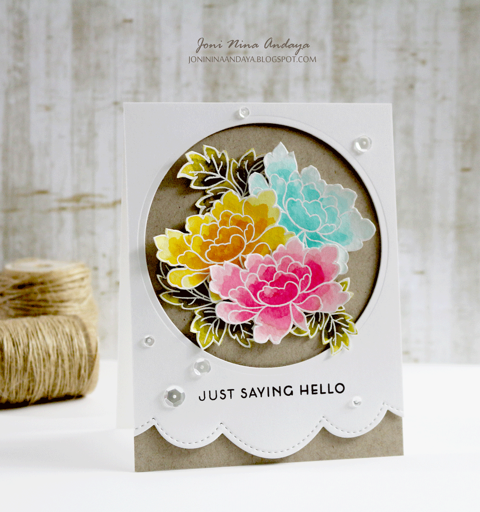 Photocentric Clear Stamps Peony Scrolls Stamp Set