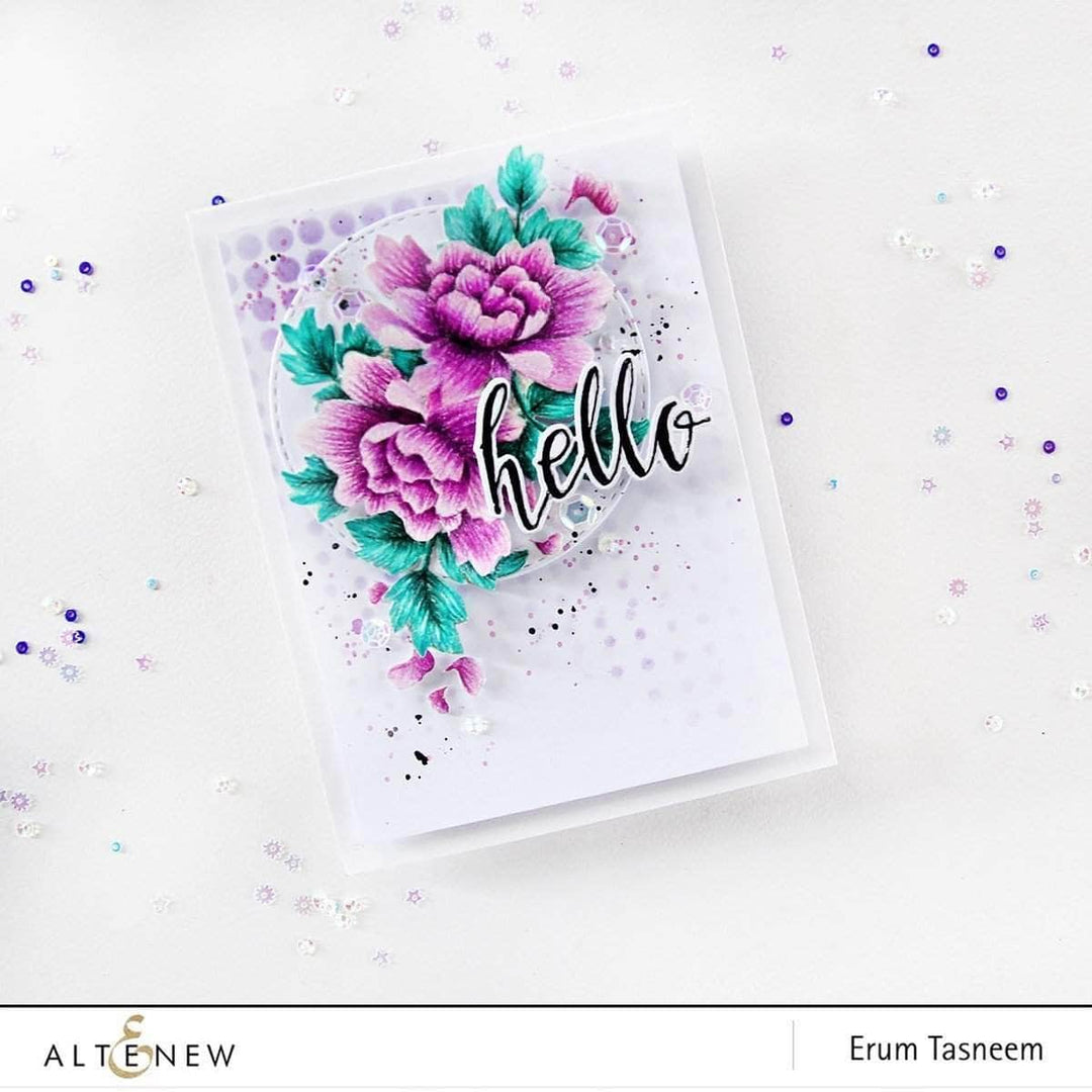 Photocentric Clear Stamps Peony Scrolls Stamp Set