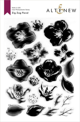Photocentric Clear Stamps Zig Zag Floral Stamp Set