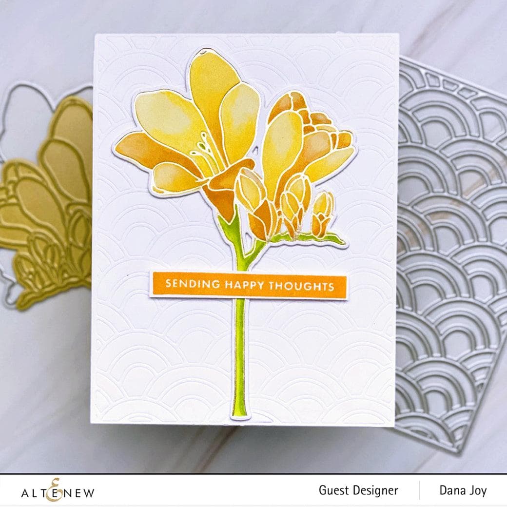 Altenew Die & Stencil & Hot Foil Plate Bundle Freesia Hot Foil Plate & Die & Stencil Bundle