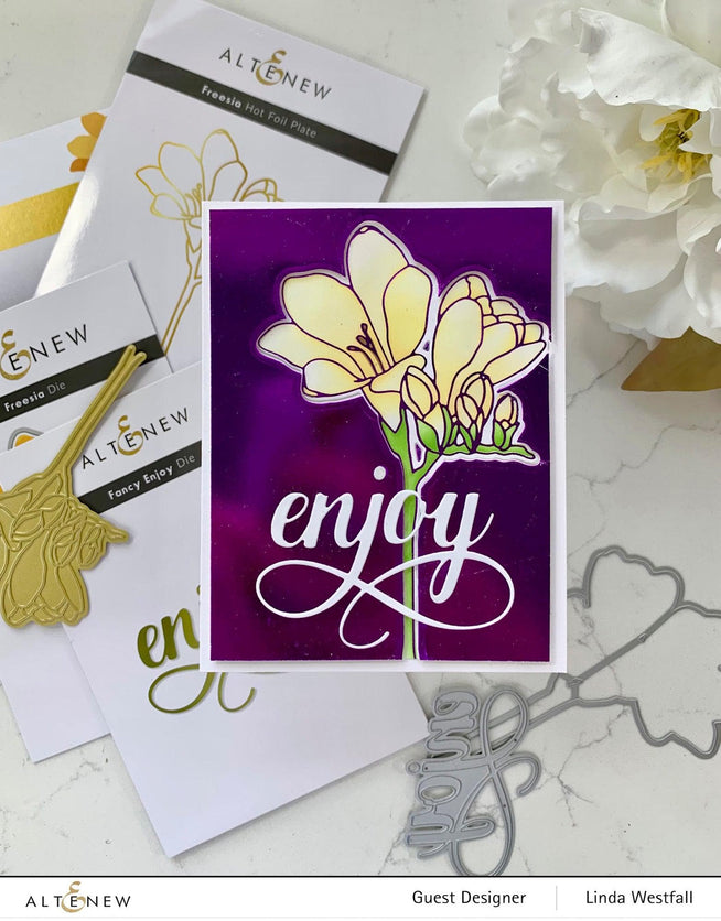 Altenew Die & Stencil & Hot Foil Plate Bundle Freesia Hot Foil Plate & Die & Stencil Bundle