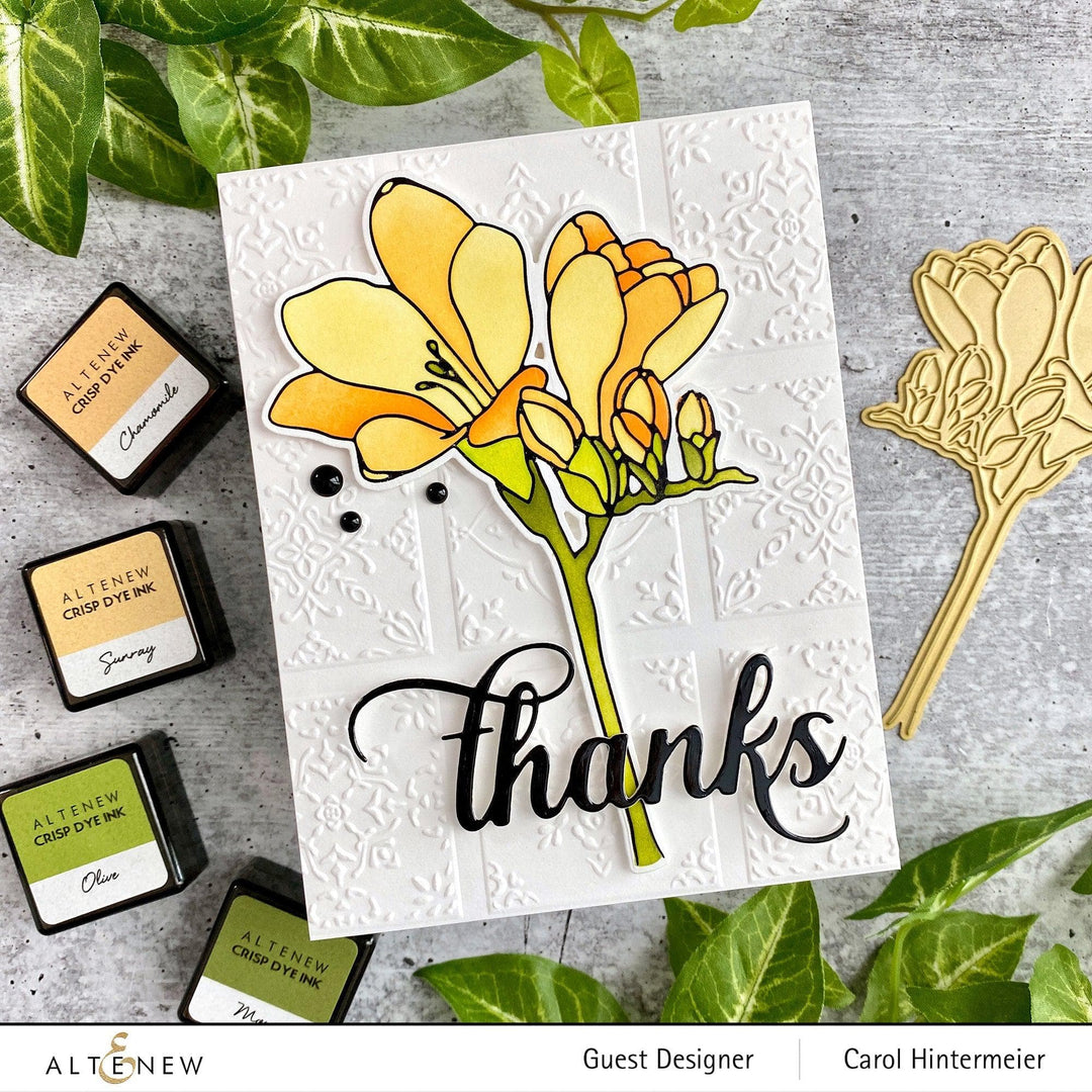 Altenew Die & Stencil & Hot Foil Plate Bundle Freesia Hot Foil Plate & Die & Stencil Bundle