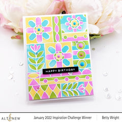 Altenew Die & Stencil & Hot Foil Plate & Enamel Elements Bundle Flower Shine
