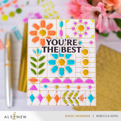 Altenew Die & Stencil & Hot Foil Plate & Enamel Elements Bundle Flower Shine
