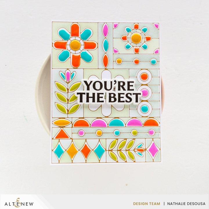 Altenew Die & Stencil & Hot Foil Plate & Enamel Elements Bundle Flower Shine