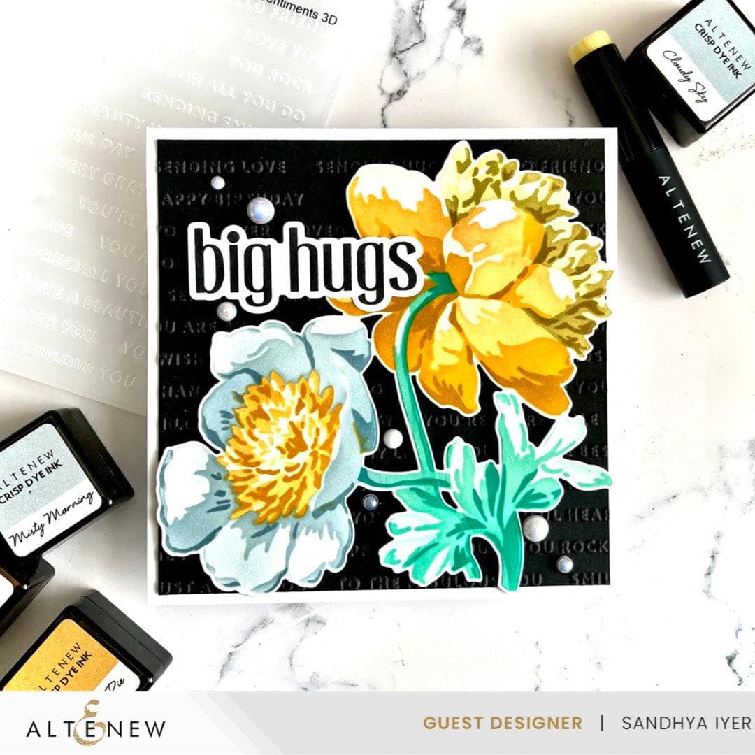Stencil Art: White Cap Peonies Add-On Die