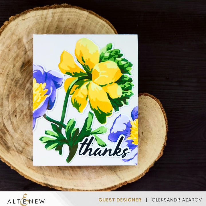 Stencil Art: White Cap Peonies Add-On Die