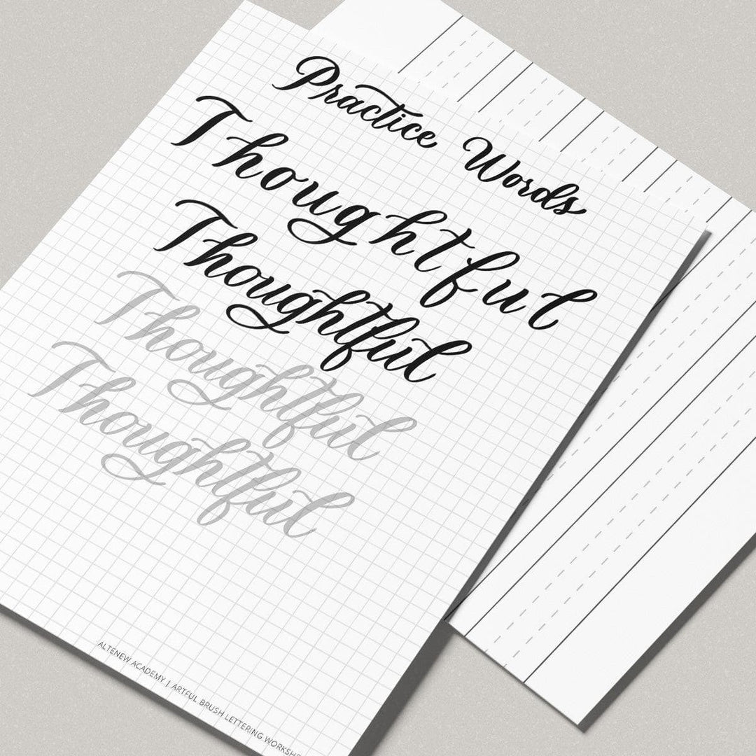 Artful Brush Lettering Worksheet