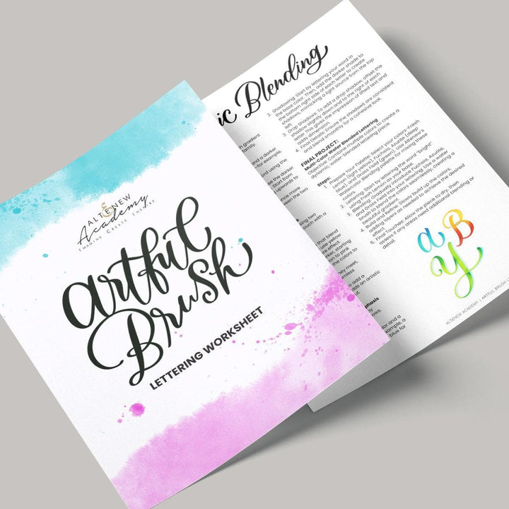 Artful Brush Lettering Worksheet