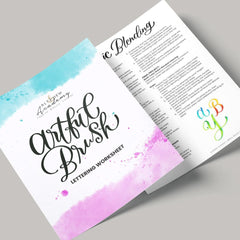 Artful Brush Lettering Worksheet