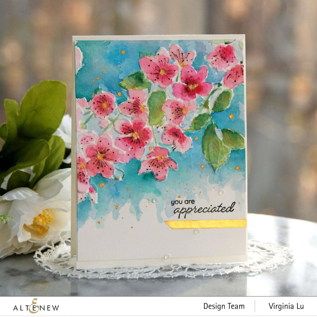Part A-Glitz Art Craft Co.,LTD Embossing Folder Cherry Plum Blossom 3D Embossing Folder