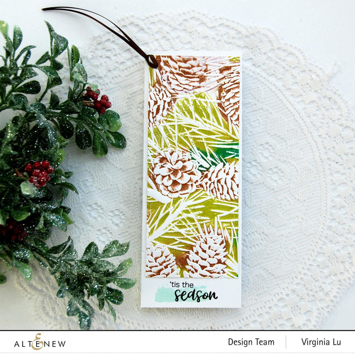 Part A-Glitz Art Craft Co.,LTD Embossing Folder Classic Pinecones Slim 3D Embossing Folder