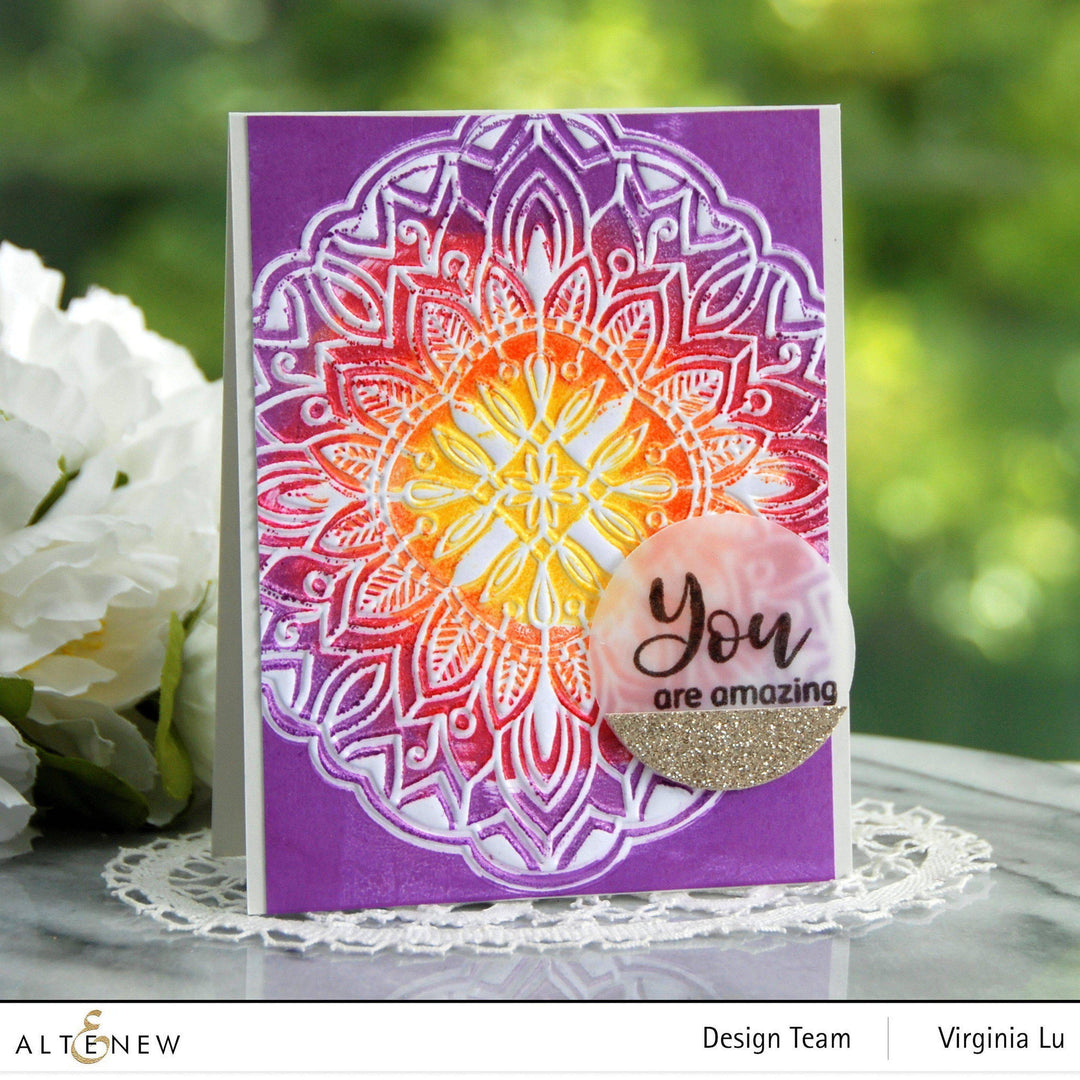 Part A-Glitz Art Craft Co.,LTD Embossing Folder Diamond Mandala 3D Embossing Folder
