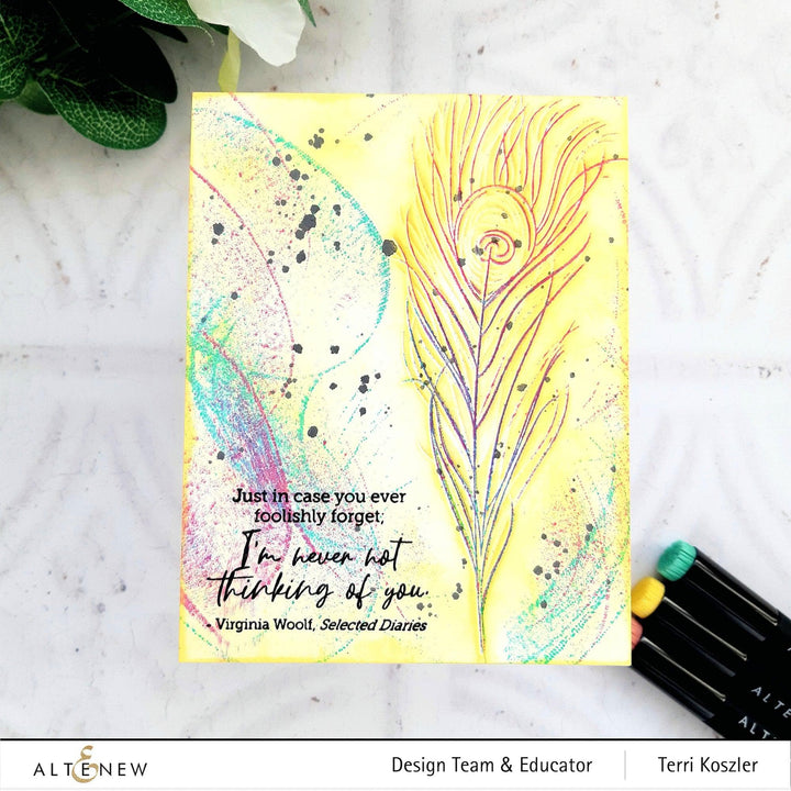 Part A-Glitz Art Craft Co.,LTD Embossing Folder Floating Feather 3D Embossing Folder