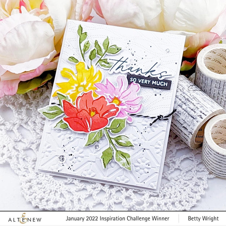 Part A-Glitz Art Craft Co.,LTD Embossing Folder Floral Diamond Blocks 3D Embossing Folder