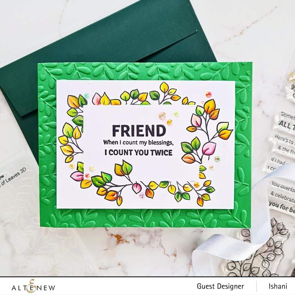 Part A-Glitz Art Craft Co.,LTD Embossing Folder Frame of Leaves 3D Embossing Folder