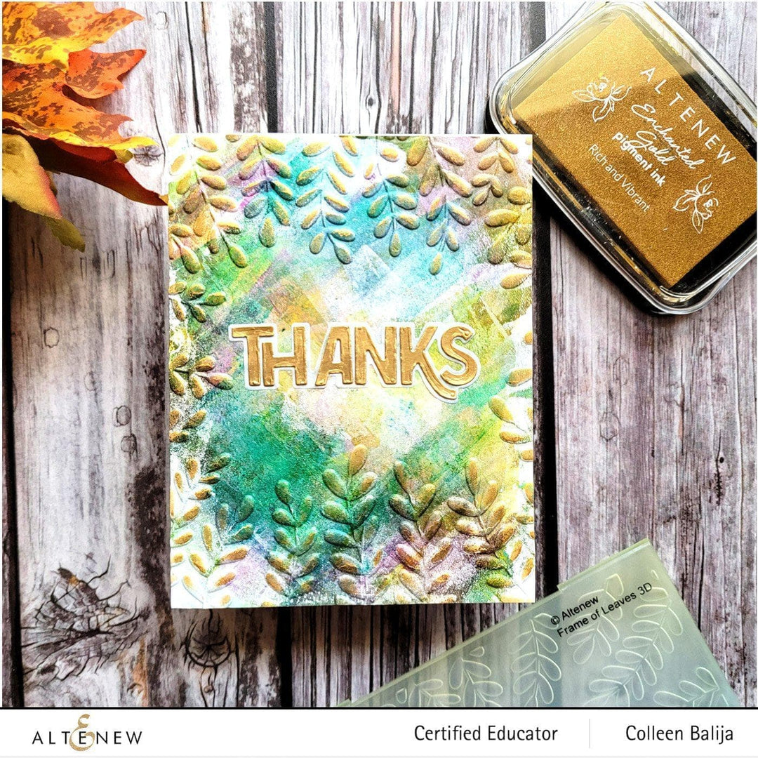 Part A-Glitz Art Craft Co.,LTD Embossing Folder Frame of Leaves 3D Embossing Folder