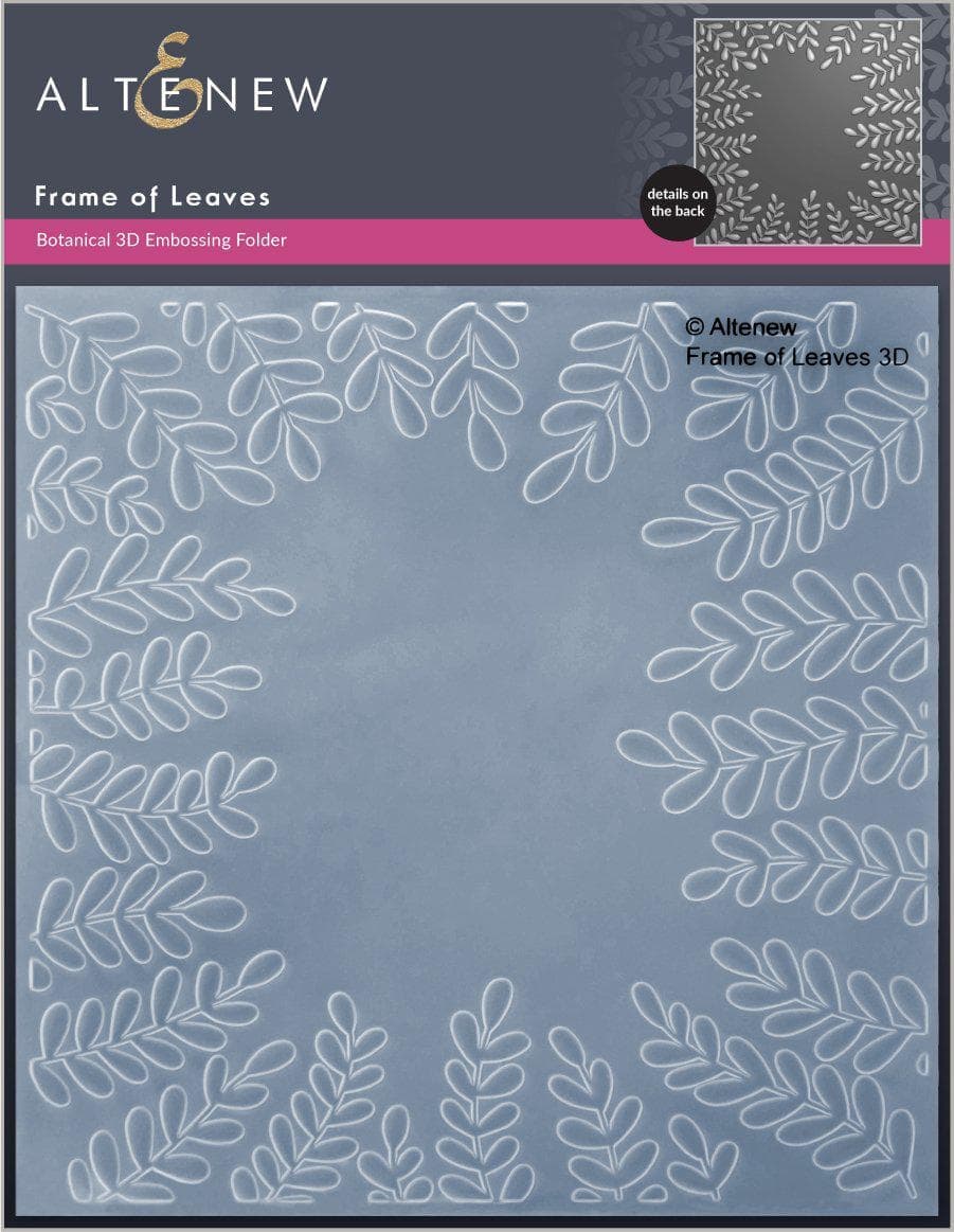 Part A-Glitz Art Craft Co.,LTD Embossing Folder Frame of Leaves 3D Embossing Folder