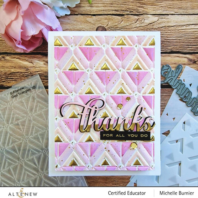 Part A-Glitz Art Craft Co.,LTD Embossing Folder Geo Triangles 3D Embossing Folder