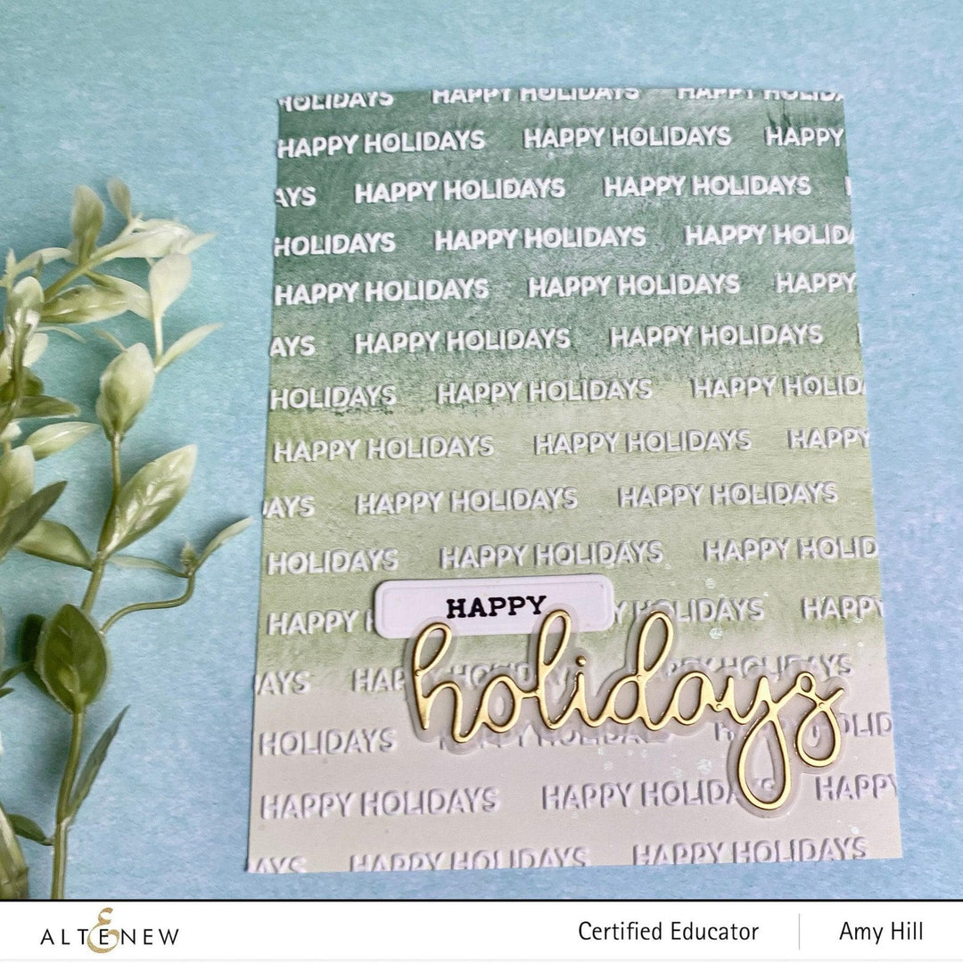 Part A-Glitz Art Craft Co.,LTD Embossing Folder Happy Holidays 3D Embossing Folder