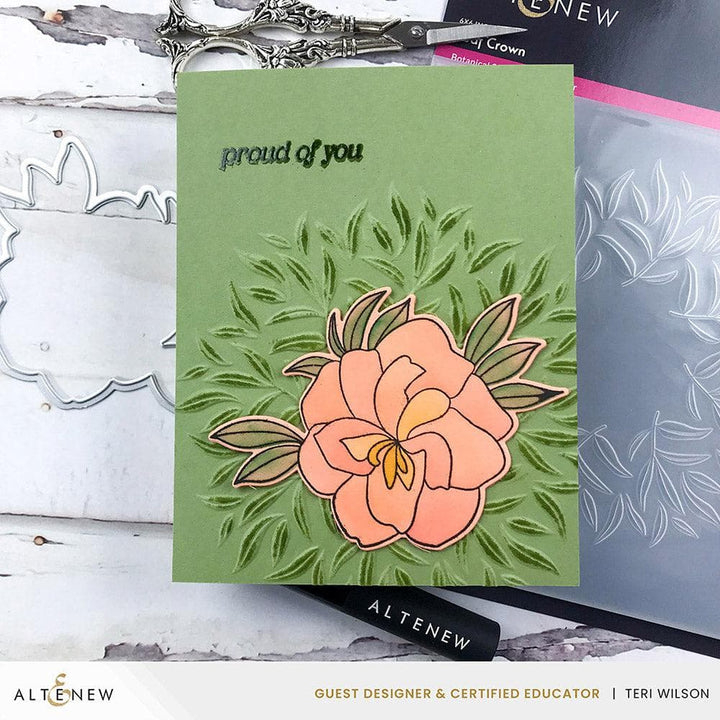 Part A-Glitz Art Craft Co.,LTD Embossing Folder Leaf Crown 3D Embossing Folder