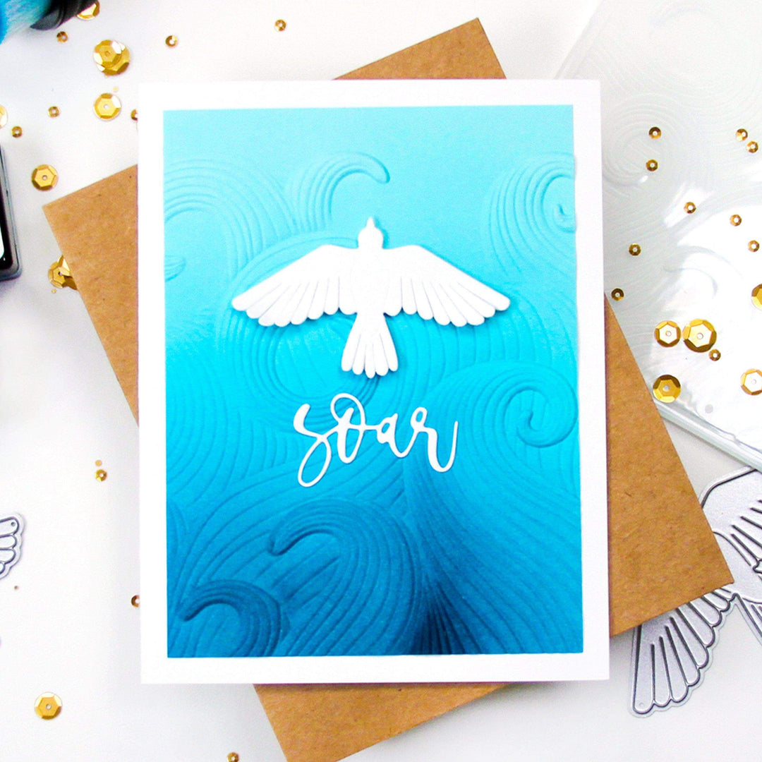 Part A-Glitz Art Craft Co.,LTD Embossing Folder Mighty Waves 3D Embossing Folder
