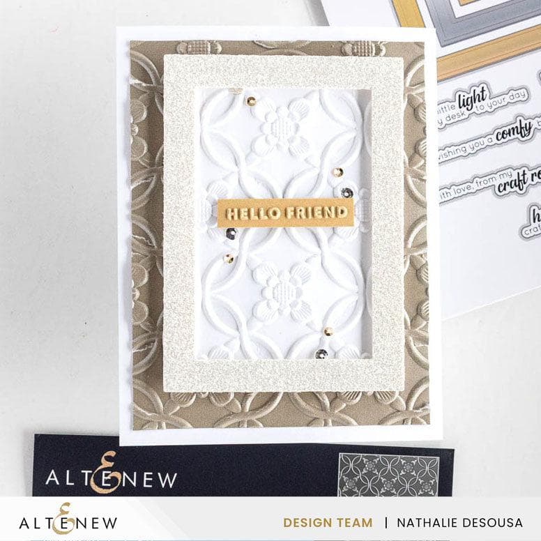 Mini Sentiments 3D Embossing folder