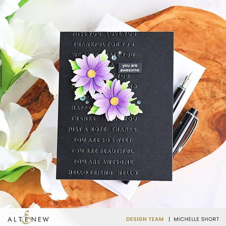 Mini Sentiments 3D Embossing folder