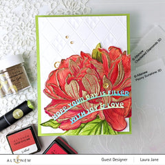 Part A-Glitz Art Craft Co.,LTD Embossing Folder Peony Sunshine 3D Embossing Folder