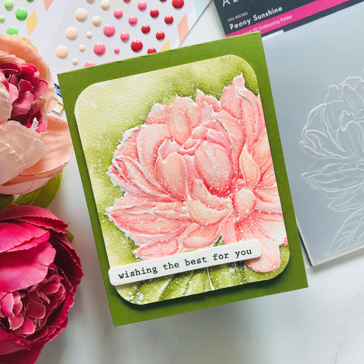 Part A-Glitz Art Craft Co.,LTD Embossing Folder Peony Sunshine 3D Embossing Folder