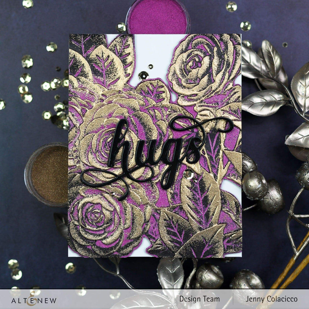 Part A-Glitz Art Craft Co.,LTD Embossing Folder Pink Perfection Camellia 3D Embossing Folder